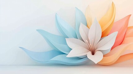 Fototapeta premium Pastel Floral Spring Banner Elegant Lily Soft Hues Mother s Day Women s Day