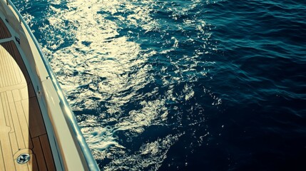 View from a Yacht Overlooking the Sparkling Ocean