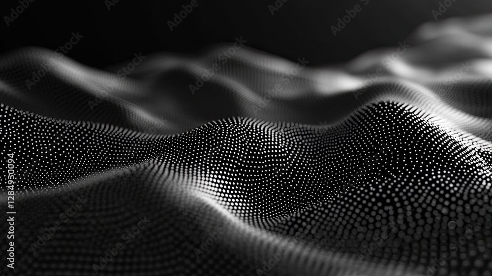Poster abstract digital mesh, interlocking hexagons forming a modern futuristic backdrop.