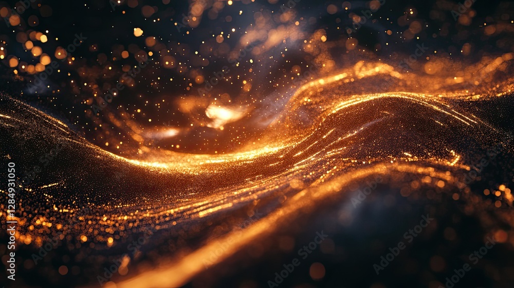 Poster abstract digital wave, futuristic technology background with particle effects.
