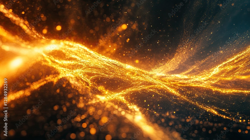 Poster abstract energy waves with dynamic motion, symbolizing power and digital evolution. -