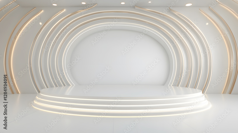 Poster modern stage design studio visual content minimalist environment front view creative presentation co