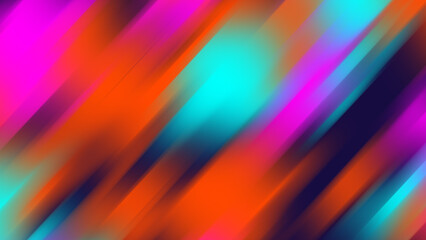 Blurred abstract background with diagonal stripes of blue, red, and pink..