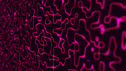 Pink neon lines on a black background..