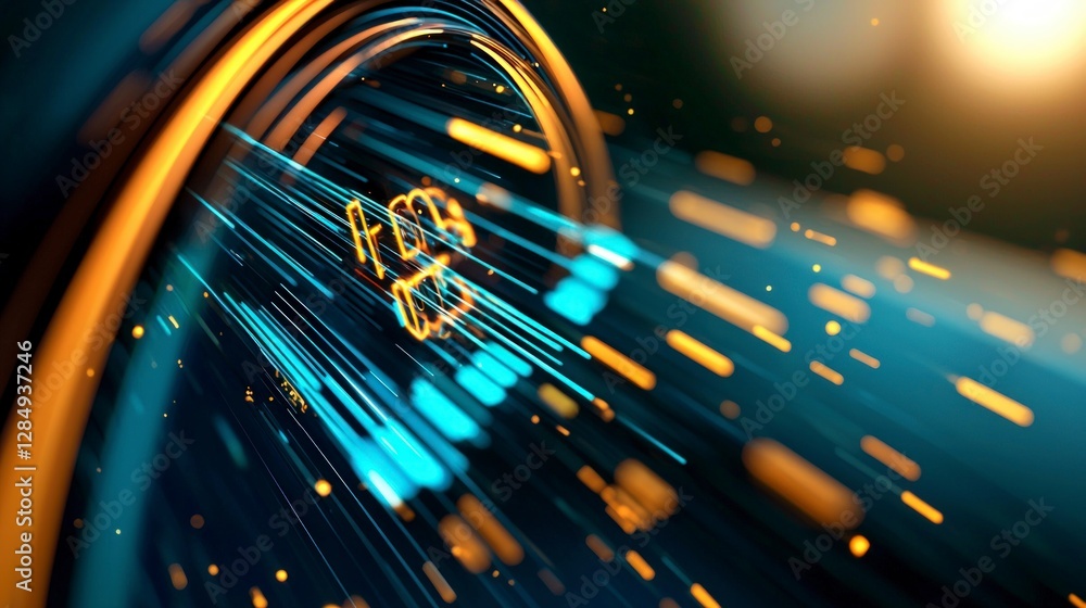 Poster futuristic data stream digital progress technology speed innovation