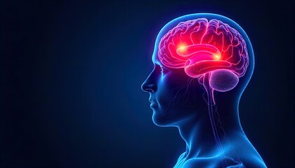 This image presents a detailed illustration of a human brain