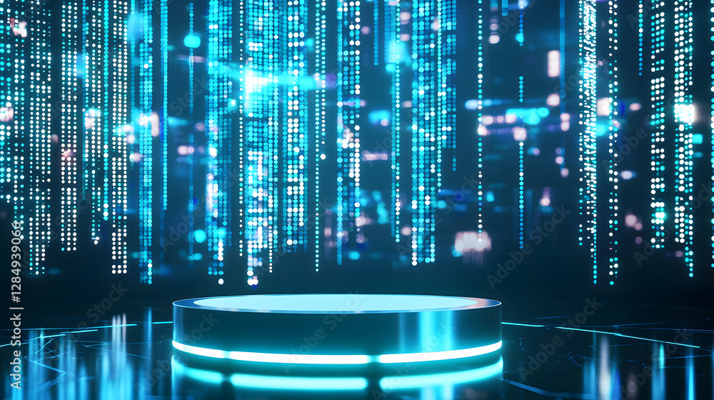 Aufkleber digital stage showcasing futuristic technology virtual environment interactive display tech innovati