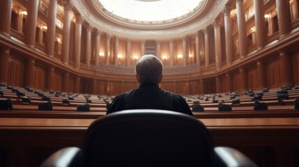 Judge in Grand Courtroom  Justice  Law  Legal  Court  Gavel  Lawsuit  Tribunal  Verdict  B