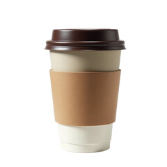 Coffee Cup with Sleeve on Transparent Background