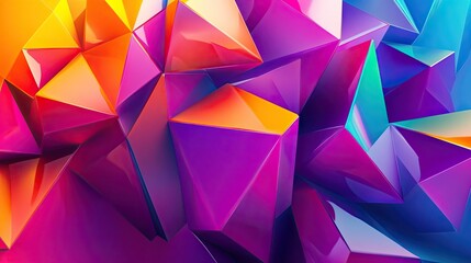 Obraz premium Abstract polygonal shapes in vibrant colors, creating a dynamic and modern design. 