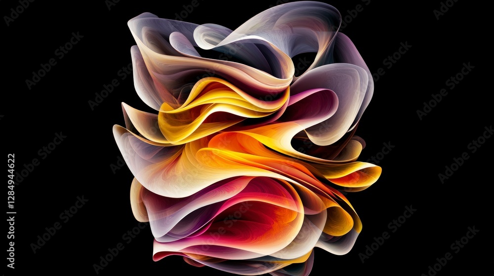 Poster abstract ai art swirling color burst fluid design element