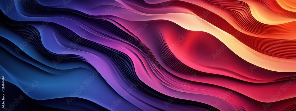 Poster abstract colorful waves: dynamic fluid gradient design in vibrant hues