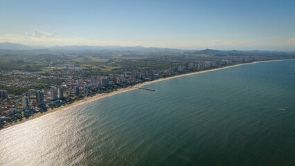Aerial view of Balneário Piçarras, on the coast of Santa Catarina, Brazil.