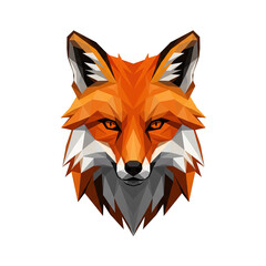 Obraz premium A Detailed Portrait of a Fox in Geometric Form