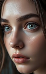Digital Portrait: A Woman's Serene Gaze