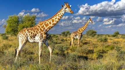 Obraz premium Majestic Giraffes on African Savanna Wildlife Photography