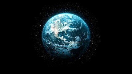 Fototapeta premium Stunning Earth Panorama Blue Planet Cosmic Nebula Starry Night Sky