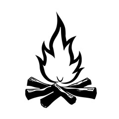Monochrome Campfire Graphic Symbol Illustration