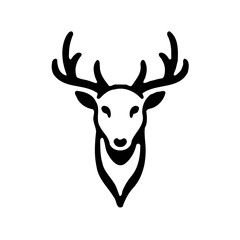 Elegant Deer Head Monogram Minimalist Design