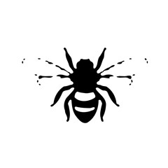 Obraz premium Black Bee Silhouette Detailed Illustration