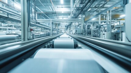 Obraz premium Industrial Textile Factory: Modern Manufacturing Process