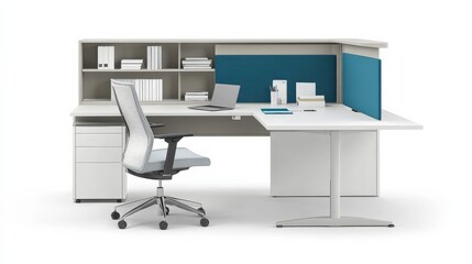 Modern Office Workspace with Ergonomic Chair and Sleek Desk Design for Productivity