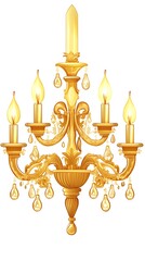 Elegant gold chandelier, interior lighting