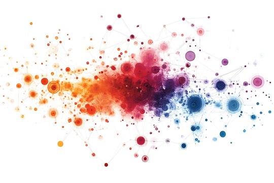 Colorful network, connection, data, global, abstract background