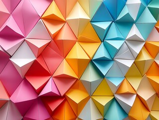 Obraz premium Colorful paper pyramids, texture, background