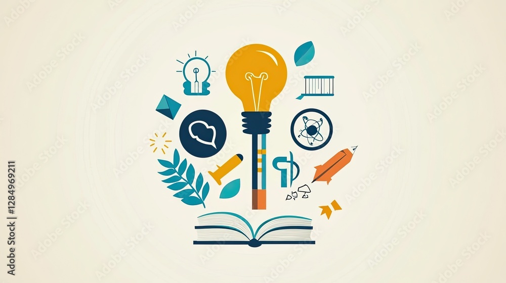 Poster education symbol vector design enhancing the learning experience through symbolic representation of 