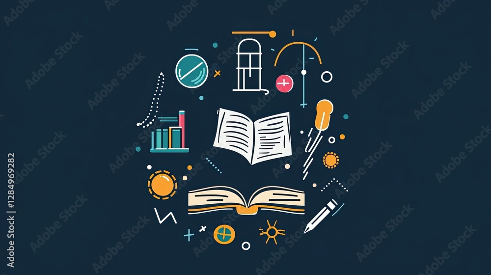 Poster education symbol vector design enhancing the learning experience through symbolic representation of 