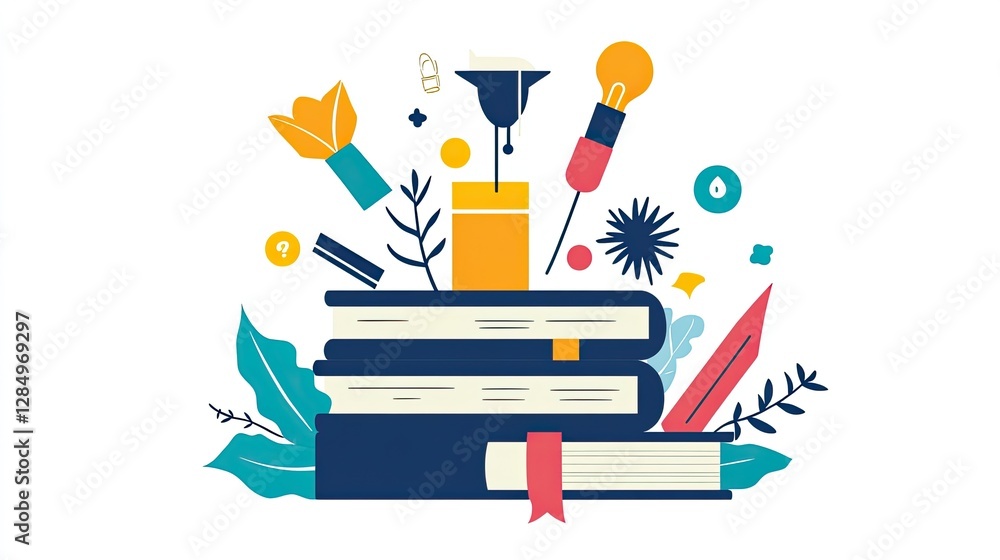 Poster education symbol vector design enhancing the learning experience through symbolic representation of 