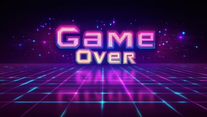 Retro style game over screen 