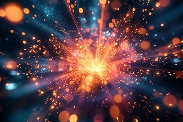 Energy burst, space, light, explosion, background