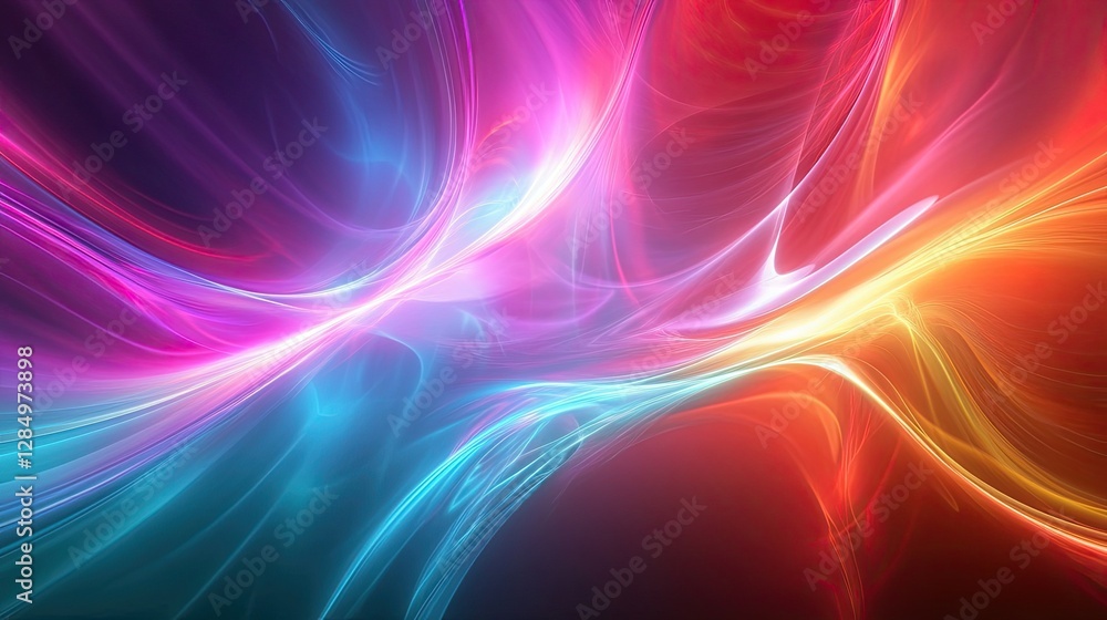 Poster fractal sharp lines illustration, vibrant and colorful background banner featuring dynamic patterns 