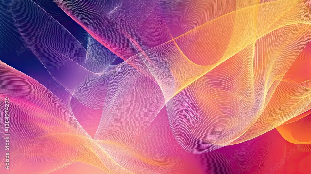 Poster fractal sharp lines illustration, vibrant and colorful background banner featuring dynamic patterns 