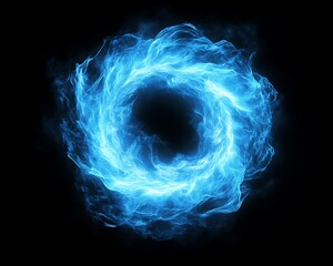 Blue energy ring, abstract background