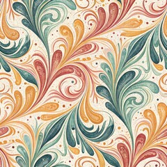 Vibrant Floral Seamless Pattern Design Digital Artwork Decorative Elements Colorful Textile Aesthetic Viewpoint