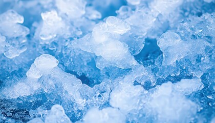 Translucent Blue Ice Crystals Close Up