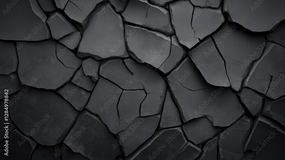 Poster cracked stone texture abstract background digital art dark environment close-up view visual concept 