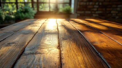 rustic wooden table texture aged wood surface natural light morning shadows
