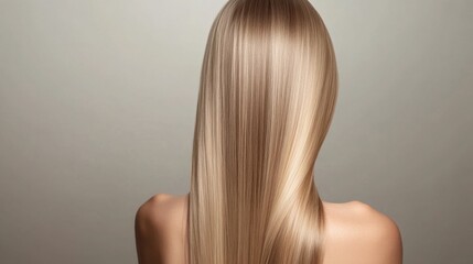 Smooth and Shiny Long Blonde Hair with Elegant Texture and Tone
