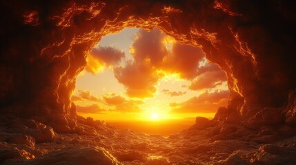 Cave Sunset Dramatic Ocean View Escape