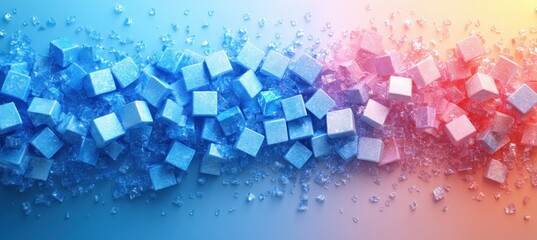 Windows OS Software Cubes Digital Art Minimalist Blue White Playful Technology