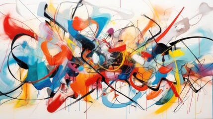 Dynamic interplay of hues, creating a stunning vibrant abstract art piece