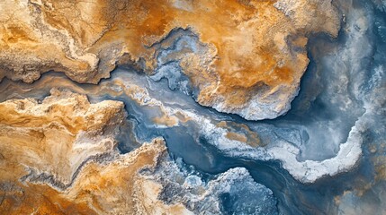 Aerial Drone View of Abstract Desert Landscape