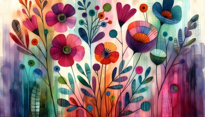 Sinfon&iacute;a Floral en Acuarela 