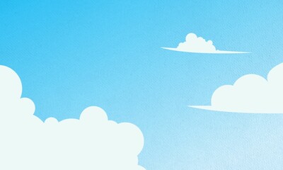 serene blue sky with fluffy white clouds