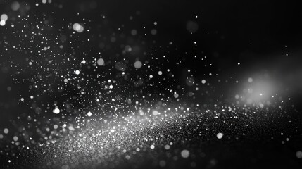 A sleek black and white abstract background with delicate particles, creating a visually stunning texture for artistic projects and digital design.