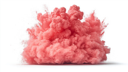 Abstract cloud with sunset colors isolated on white background
